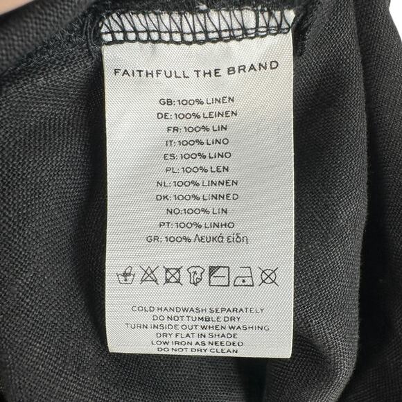 Faithful the Brand Alegrias Strapless Linen Jumpsuit Size 8 Black Vacation Beach - Picture 13 of 13